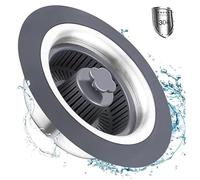 FlyHigh Bouchon de vidange 3 en 1 pour baignoire ou lavabo - Bouchon pop-up 3 en 1 pour le stockage de l'eau, tamis et prévention des odeurs - Bouchon d'évier universel pour trous d'évier de 70 à 86