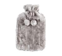 Flyhorse Bouillotte Housse - Bouillotte en Peluche avec Pompons, Sac Bouillotte Électrique, Bouillotte 2 litres, 6 À 8 Heures pour Garder Au Chaud, Bouillotte Seule