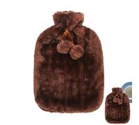 Flyhorse Bouillotte Housse - Bouillotte en Peluche avec Pompons, Sac Bouillotte Électrique, Bouillotte 2 litres, 6 À 8 Heures pour Garder Au Chaud, Bouillotte Seule