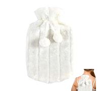 Flyhorse Bouillotte Housse en Peluche Avec Pompons - Sac Électrique 2 Litres, 6 À 8 Heures pour Garder Au Chaud