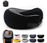 Flyhugz - Oreiller cervical Flyhugs 2024 - Oreiller de voyage en mousse à mémoire de forme - Oreiller de voyage en forme de U - Pour adultes et enfants qui dorment debout (noir)