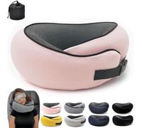 Flyhugz - Oreiller cervical Flyhugs 2024 - Oreiller de voyage en mousse à mémoire de forme - Oreiller de voyage en forme de U - Pour adultes et enfants qui dorment debout (rose)