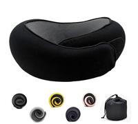 Flyhugz Oreiller Cervical,Oreiller Cervical De Voyage Réglable en Mousse À Mémoire De Forme Oreiller De Soutien du Cou en Coton, Oreiller Cervical Pliable en Forme De U Oreiller De Voyage Ergonomique