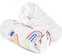 FlyIdeas 2 draps-housses pour lit de bébé lit d'enfant 140x70 cm 100% pur et doux coton Certifié | Avec élastique périphérique et unisexe Belles couleurs