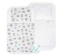 FlyIdeas Drap Housse Cododo 50x83 cm, 100% Coton | Double Ensemble Complet avec Protege Matelas | Compatible avec Berceau Cododo et Matelas Bebe 50x80, 50x83, 50x85, 40x80, 45x80, 50x85 et similaires