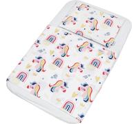 FlyIdeas Drap-housse pour lit d'appoint 90x55 cm, 3 STK - Avec drap supérieur et taies d'oreiller pour tous les lits de bébé 50x90 / 60x90 / 40x90 / 45x90 etc.