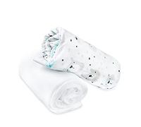 FlyIdeas Draps Housse 80x160 cm Alese Lit Bebe, Lot 2 Pcs. - 1 Drap Housse + 1 Alèse Protégé Matelas Imperméable Linge pour Lit, Berceau & Matelas 160x80 cm, 100% Pure et Doux Coton Certif.