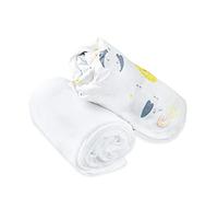 FlyIdeas Draps Housse 80x160 cm Alese Lit Bebe, Lot 2 Pcs. - 1 Drap Housse + 1 Alèse Protégé Matelas Imperméable Linge pour Lit, Berceau & Matelas 160x80 cm, 100% Pure et Doux Coton Certif.