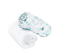 FlyIdeas Draps Housse 80x160 cm Alese Lit Bebe, Lot 2 Pcs. - 1 Drap Housse + 1 Alèse Protégé Matelas Imperméable Linge pour Lit, Berceau & Matelas 160x80 cm, 100% Pure et Doux Coton Certif.