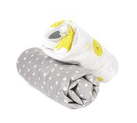 FlyIdeas Draps Housse Couffin et Nacelle 35x75 cm, Parure 2 Pcs 100% Coton - 2 Drap Housses Protégé Matelas Compatible avec Tous Les Berceau Couffin et Nacelle Ronde et Ovale