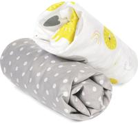 FlyIdeas Ensemble de 2 draps-housses pour lit d'appoint Next to Me 83x50 cm - 100% coton, doux & respirant