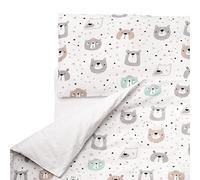 FlyIdeas Ensemble Housse de Couette Enfant + Taie Lit Bebe, 2 pcs - Parure pour Matelas Lit et Berceau Bebe 160x80 cm, 100% Coton