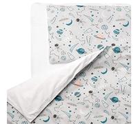 FlyIdeas Housse de Couette Enfant + Taie Lit Bebe, 100x135 cm - Parure 100% Coton Certifiè - Alese Lit et Berceau, Made in EU