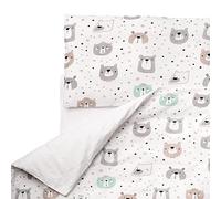 FlyIdeas Housse de Couette Enfant + Taie Lit Bebe, 120x150 cm - Parure 100% Coton Certifiè - Alese Lit et Berceau, Made in EU