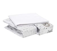 FlyIdeas Lot de 3 Draps Housse Bébé en Coton Doux - 2 Draps Housse Élastiqués + 1 Alèse Imperméable - Linge de Lit pour Berceau et Matelas (Cute Bears, 83x50 cm)