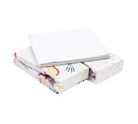 FlyIdeas Lot de 3 Draps Housse Bébé en Coton Doux - 2 Draps Housse Élastiqués + 1 Alèse Imperméable - Linge de Lit pour Berceau et Matelas (Rainbow Unicorns, 90x55 cm)