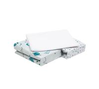 FlyIdeas Lot de 3 Draps Housse Bébé en Coton Doux - 2 Draps Housse Élastiqués + 1 Alèse Imperméable - Linge de Lit pour Berceau et Matelas (Cosmos, 90x55 cm)