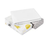 FlyIdeas Lot de 3 Draps-Housses Cododo 50x90 cm en Coton 100% - 2 Draps-Housses Élastiqués + 1 Protège-Matelas Imperméable - Compatibles avec Berceaux Cododo et Matelas 90x55 40x90 cm