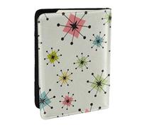 FLYIFE Atomic Stars Étui de passeport en cuir PU avec motif imprimé rétro pour passeport pour homme et femme, Noir , Taille unique