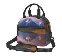 FLYIFE Beau sac à déjeuner isotherme avec bandoulière réglable pour pique-nique, travail, école, voyage