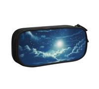 FLYIFE Beautiful Night Grande trousse à crayons avec 2 compartiments pour filles, garçons, étudiants, école, bureau, université, noir, Noir , Taille unique, Cartable