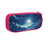 FLYIFE Beautiful Night Grande trousse à crayons avec 2 compartiments pour filles, garçons, étudiants, école, bureau, université, noir, rose, Taille unique, Cartable