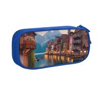 FLYIFE Beautiful Places Grande trousse à crayons avec 2 compartiments pour filles, garçons, étudiants, école, bureau, université, noir, bleu, Taille unique, Cartable