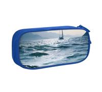 FLYIFE Beautiful Sea Grande trousse à crayons avec 2 compartiments pour filles, garçons, étudiants, école, bureau, université, noir, bleu, Taille unique, Cartable