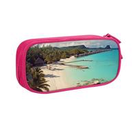 FLYIFE Beauty Beach Grande trousse à crayons avec 2 compartiments pour filles, garçons, étudiants, école, bureau, université, noir, rose, Taille unique, Cartable