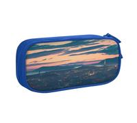 FLYIFE Cityscape Dusk Grande trousse à crayons avec 2 compartiments pour filles, garçons, étudiants, école, bureau, université, noir, bleu, Taille unique, Cartable