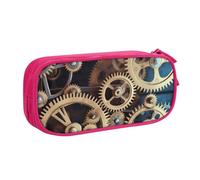 FLYIFE Clock Gears Grande trousse à crayons avec 2 compartiments pour filles, garçons, étudiants, école, bureau, université, noir, rose, Taille unique, Cartable