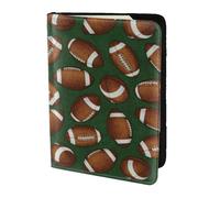 FLYIFE Étui de passeport en cuir avec imprimé ballon de football vert de 14 cm pour homme et femme, Noir , Taille unique