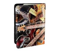FLYIFE Étui de passeport en cuir PU avec imprimé de musique pour guitare électrique magique - Pour homme et femme, Noir , Taille unique