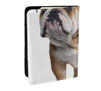 FLYIFE Étui de passeport imprimé bouledogue anglais, étui en cuir synthétique pour passeport de voyage pour homme et femme, Noir , Taille unique