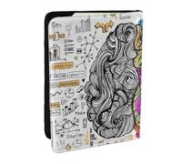FLYIFE Étui de passeport imprimé cerveau gauche et droit en cuir PU pour homme et femme, Noir , Taille unique