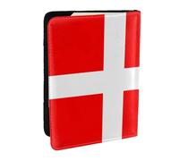 FLYIFE Étui de passeport imprimé drapeau danois du Danemark en cuir PU pour passeport de voyage pour homme et femme, Noir , Taille unique