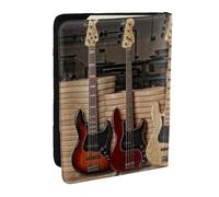 FLYIFE Étui de Passeport Voyage Imprimé en Cuir Synthétique pour Guitare, Basse, Instruments de Musique - Pour Homme et Femme, Noir, Taille Unique