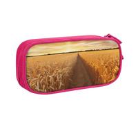 FLYIFE Golden Wheat Field Grande trousse à crayons avec 2 compartiments pour filles, garçons, étudiants, école, bureau, université, noir, rose, Taille unique, Cartable