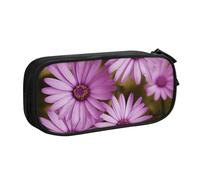 FLYIFE Grande trousse à crayons avec 2 compartiments à fleurs violettes pour filles, garçons, étudiants, école, bureau, université, noir, Noir , Taille unique, Cartable