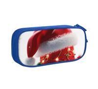 FLYIFE Grande trousse à crayons avec 2 compartiments avec bonnet de Père Noël pour filles, garçons, étudiants, école, bureau, université, noir, bleu, Taille unique, Cartable