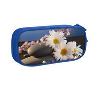 FLYIFE Grande trousse à crayons avec 2 compartiments avec pierres avec bougies pour filles, garçons, étudiants, école, bureau, université, noir, bleu, Taille unique, Cartable