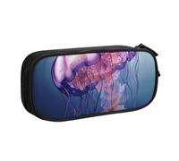 FLYIFE Grande trousse à crayons avec 2 compartiments en forme d'animaux marins pour filles, garçons, étudiants, école, bureau, université, noir, Noir , Taille unique, Cartable