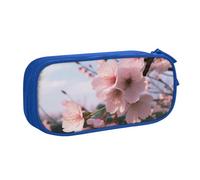 FLYIFE Grande trousse à crayons avec 2 compartiments - Motif fleurs de cerisier - Pour filles, garçons, étudiants, école, bureau, université, noir, bleu, Taille unique, Cartable