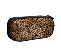 FLYIFE Grande trousse à crayons avec 2 compartiments - Motif léopard mignon - Pour filles, garçons, étudiants, école, bureau, université, Noir , Taille unique, Cartable