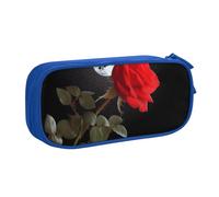 FLYIFE Grande trousse à crayons avec 2 compartiments Motif rose rouge Under Moon pour filles, garçons, étudiants, école, bureau, université, noir, bleu, Taille unique, Cartable