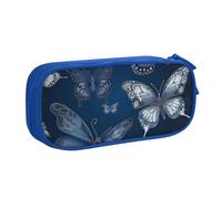 FLYIFE Grande trousse à crayons bleu foncé avec 2 compartiments pour filles, garçons, étudiants, école, bureau, université, noir, bleu, Taille unique, Cartable