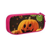 FLYIFE Grande trousse à crayons Happy Halloween avec 2 compartiments pour filles, garçons, étudiants, école, bureau, université, noir, rose, Taille unique, Cartable