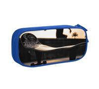 FLYIFE Grande trousse à crayons imprimée skateboard avec 2 compartiments pour filles, garçons, étudiants, école, bureau, université, noir, bleu, Taille unique, Cartable