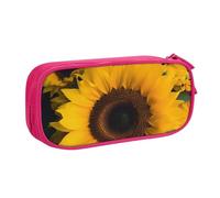 FLYIFE Grande trousse à crayons jaune tournesol avec 2 compartiments pour filles, garçons, étudiants, école, bureau, université, noir, rose, Taille unique, Cartable