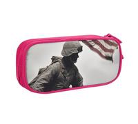 FLYIFE Grande trousse à crayons marine des États-Unis avec 2 compartiments pour filles, garçons, étudiants, école, bureau, université, noir, rose, Taille unique, Cartable